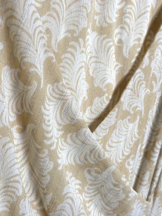 Vintage Y2K Express Wrap Top Womens Size L Glittery Pattern Short Flutter Sleeve - Picture 4 of 4